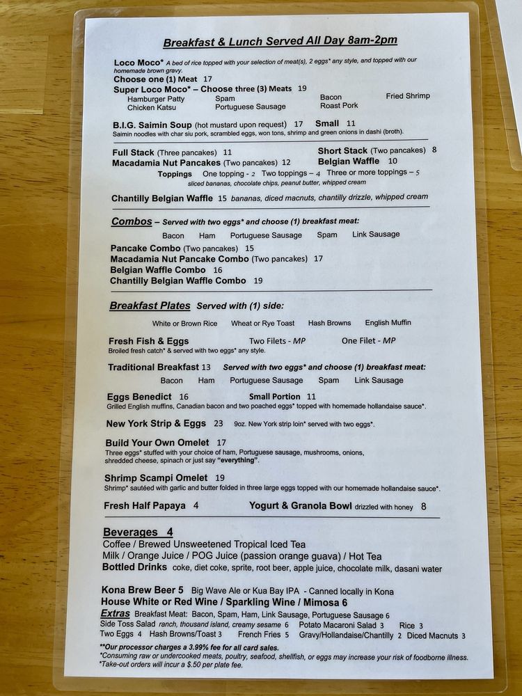 Big Island Grill Menu - Image 2